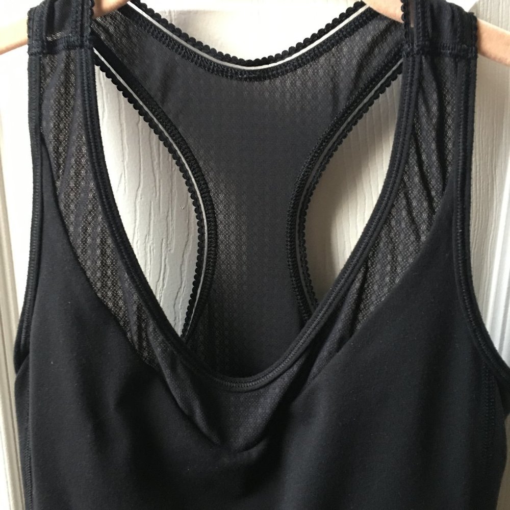 Lululemon Deep Breath Black Mesh Tank  4 - Picture 2 of 9